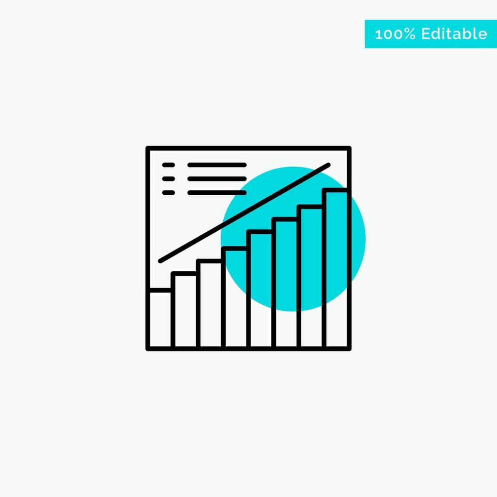 Chart Graph Analytics Presentation Sales turquoise highlight circle point Vector icon