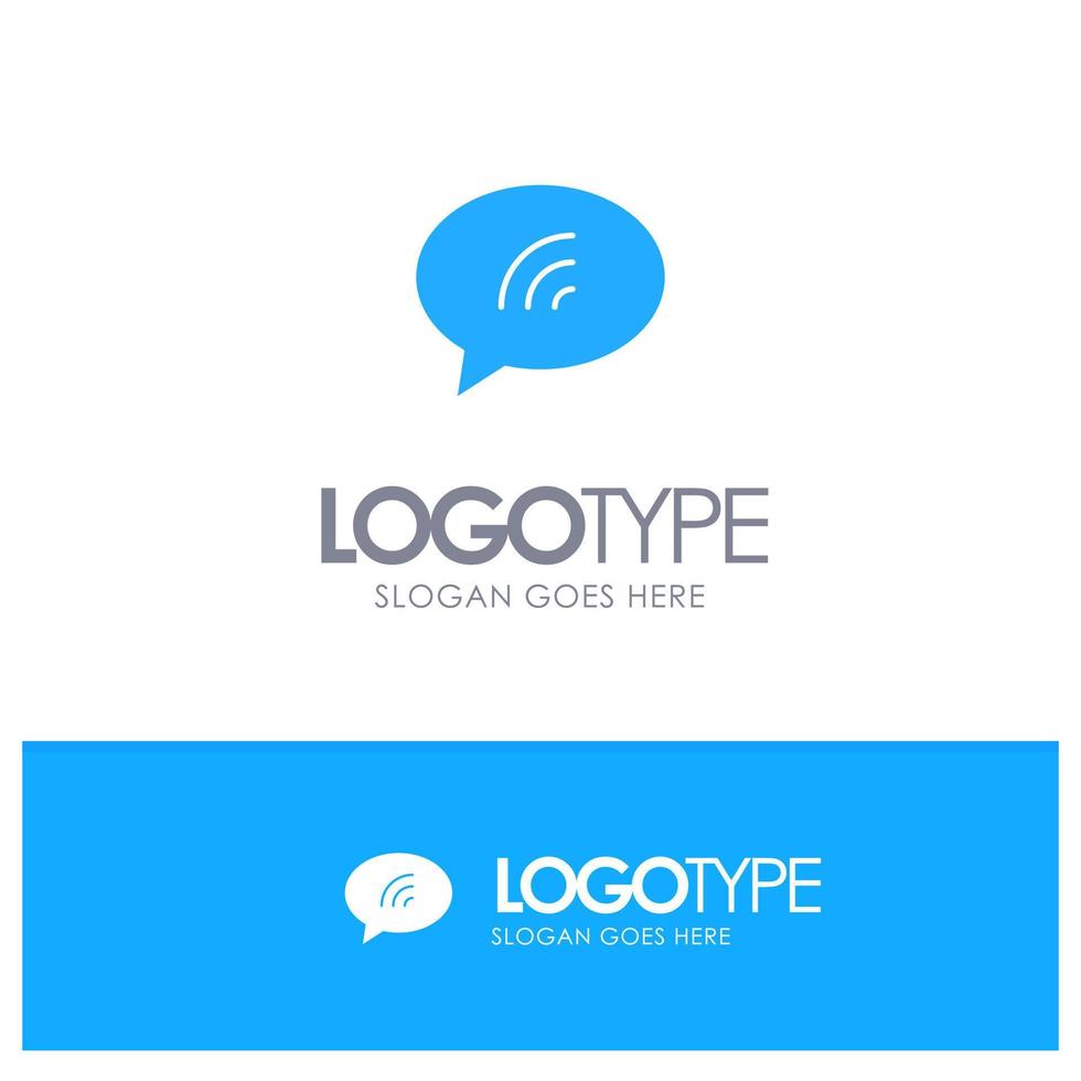 mensaje chat chat azul arena logotipo sólido con lugar para el eslogan vector