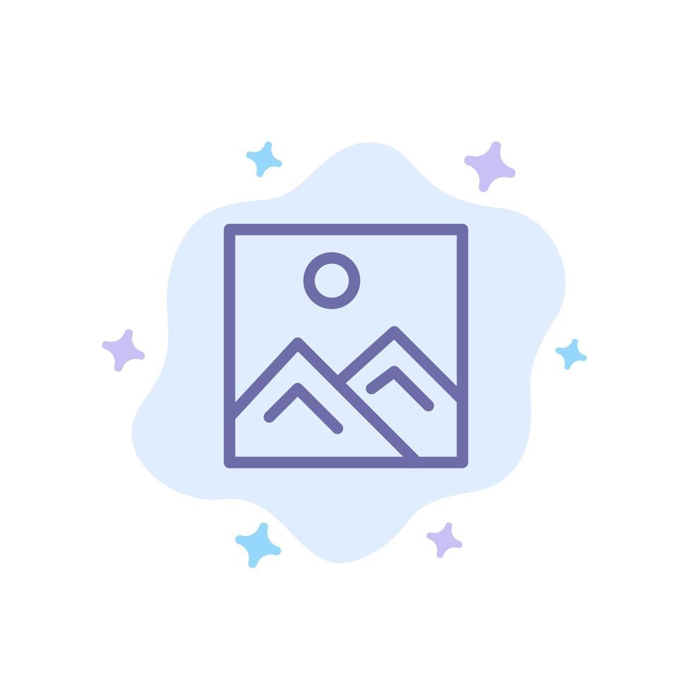 Frame Picture Image Education Blue Icon on Abstract Cloud Background vector
