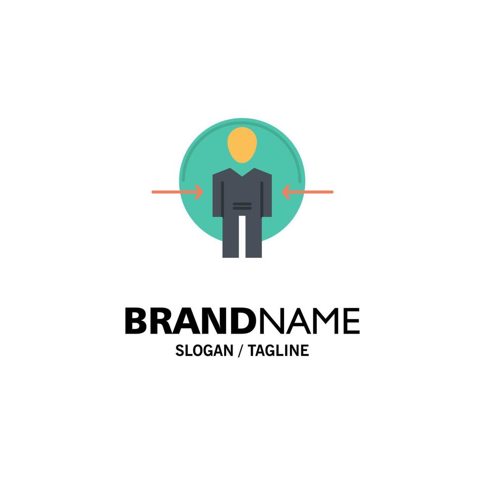 Man User Login Id Identity Business Logo Template Flat Color vector