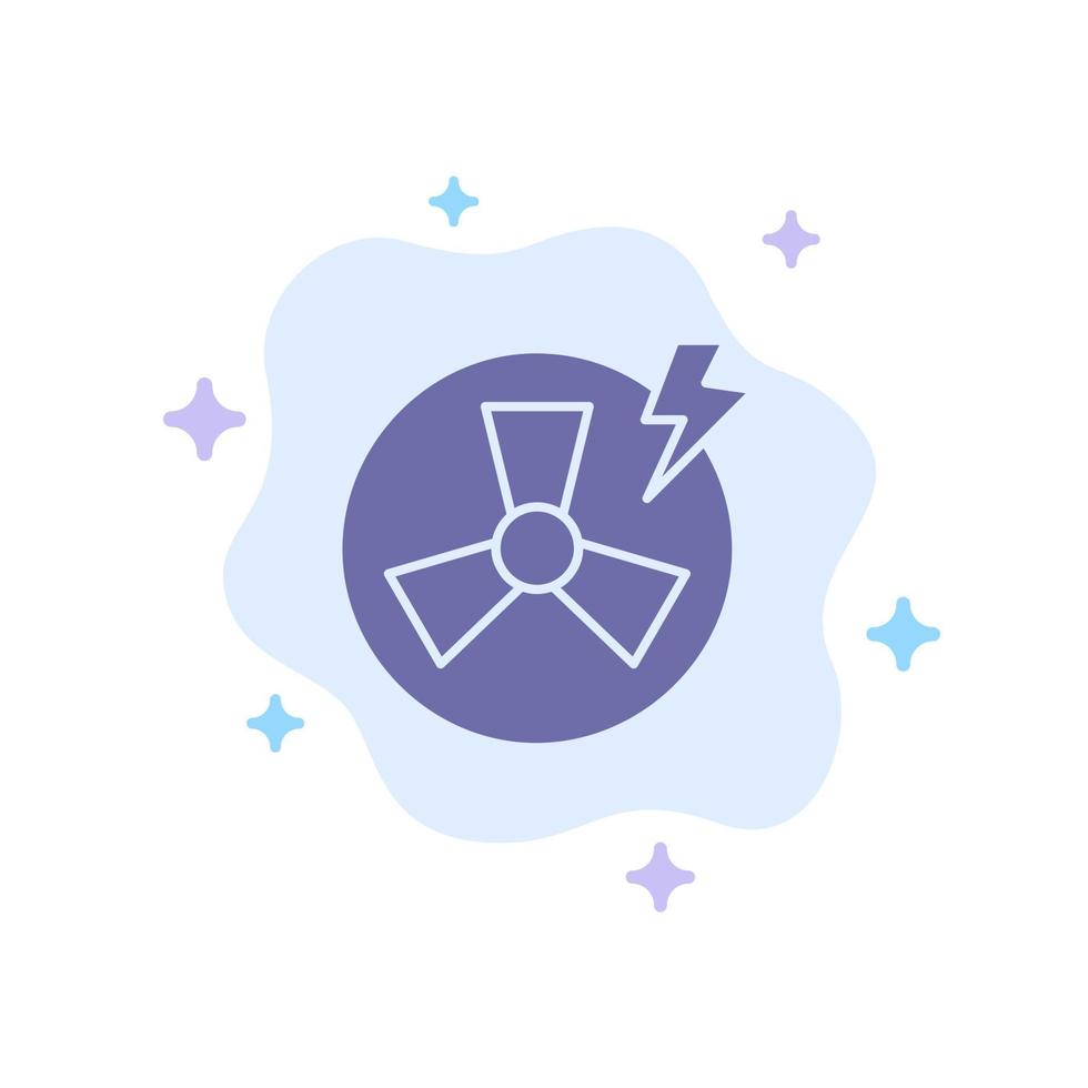 Fan Power Energy Factory Blue Icon on Abstract Cloud Background vector