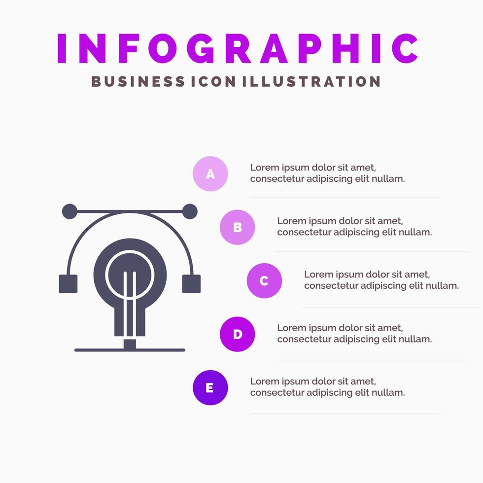 Bulb Education Idea Educate Infographics Presentation Template 5 Steps Presentation vector