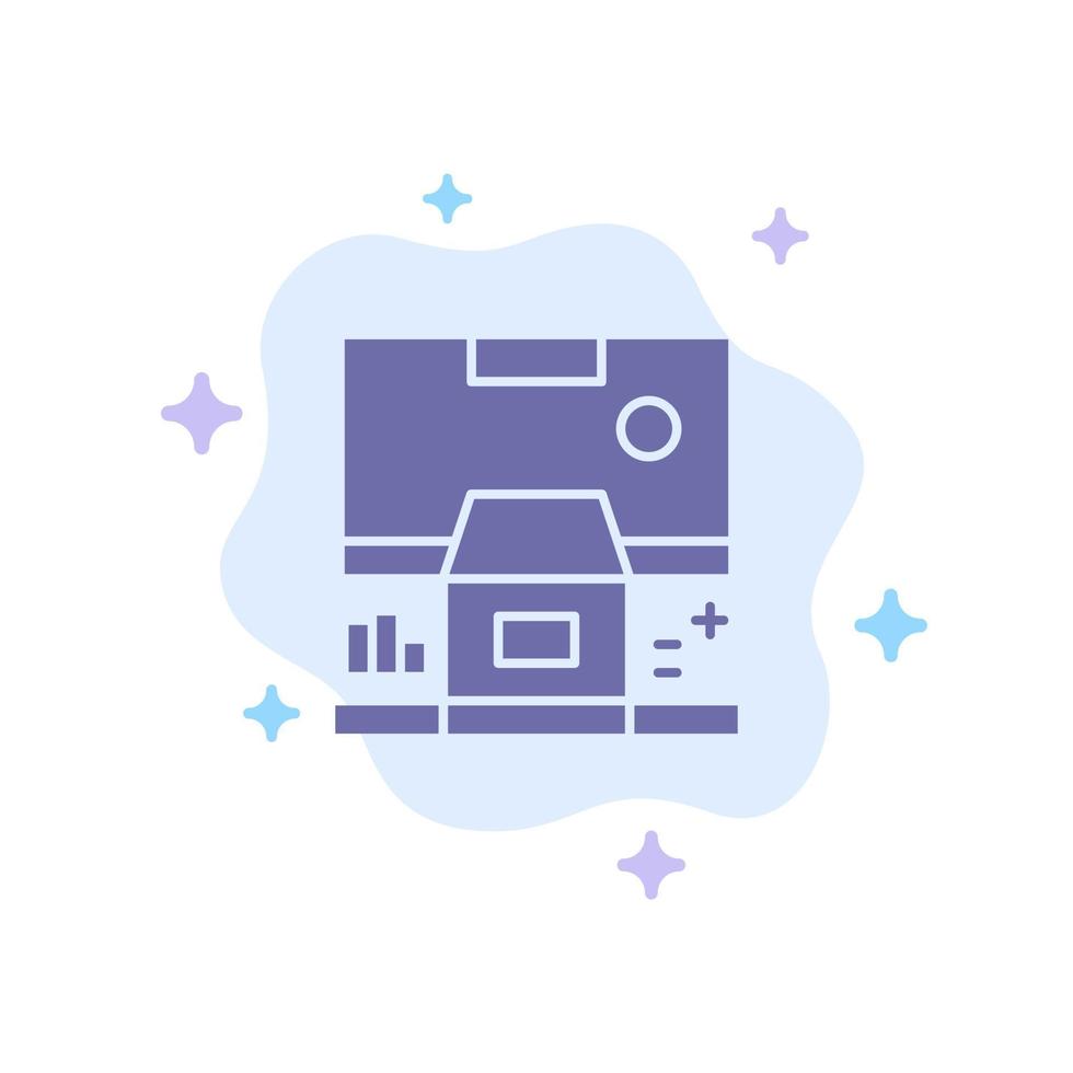 Cabin Center Control Panel Room Blue Icon on Abstract Cloud Background vector