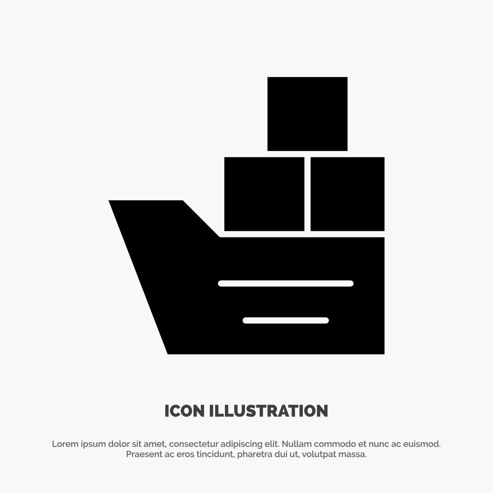 Box Good Logistic Transportation Ship solid Glyph Icon vector