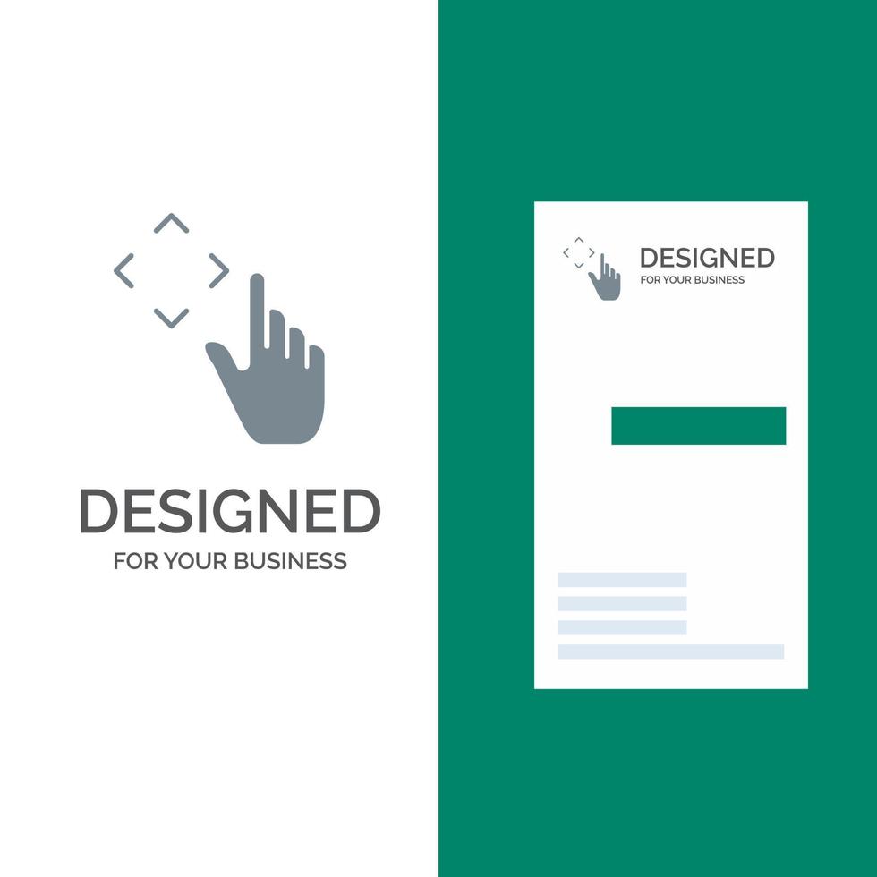 Finger Up Gestures Move Grey Logo Design and Business Card Template vector