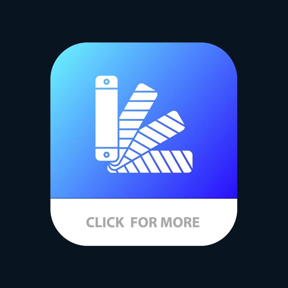 paleta de colores pantone swatch botón de aplicación móvil versión de glifo de android e ios vector