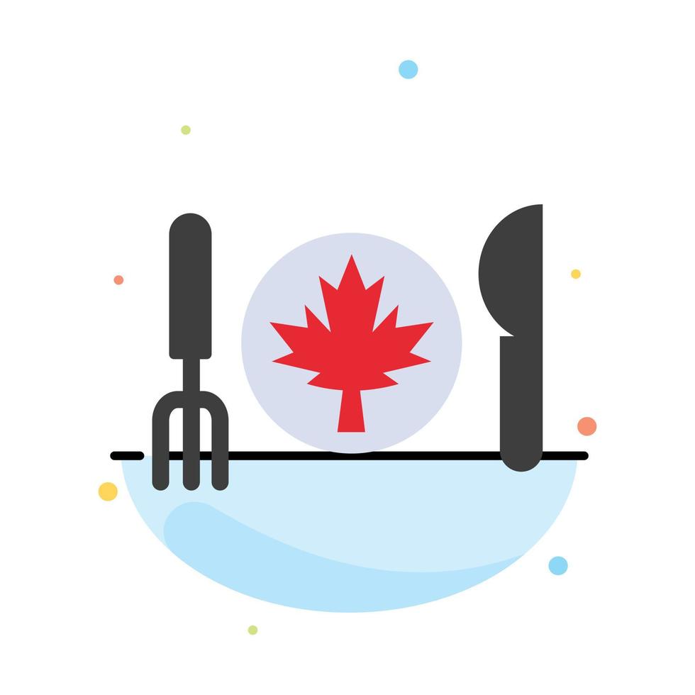 Dinner Autumn Canada Leaf Abstract Flat Color Icon Template vector
