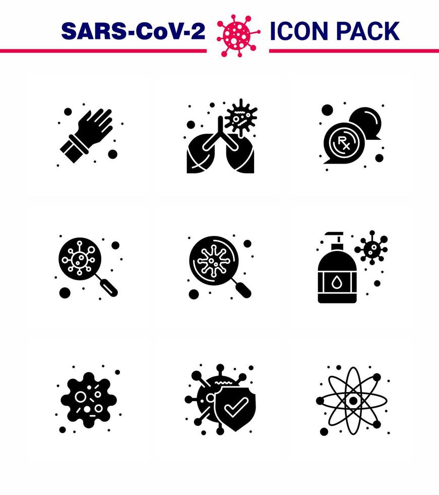 Coronavirus 2019nCoV Covid19 Prevention icon set bacteria scan bubble germs bacteria viral coronavirus 2019nov disease Vector Design Elements