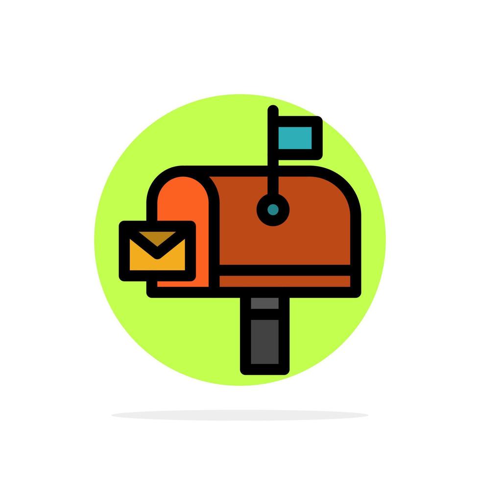 Mail Post Mailbox Post office Abstract Circle Background Flat color Icon vector