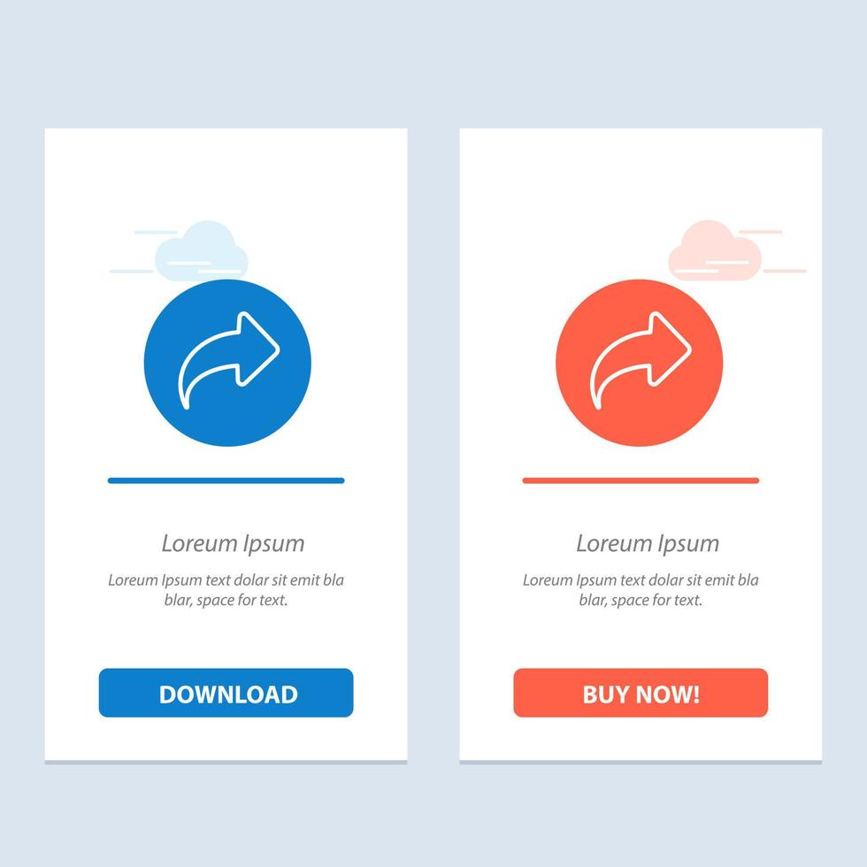 flecha básica derecha ui azul y rojo descargar y comprar ahora plantilla de tarjeta de widget web vector