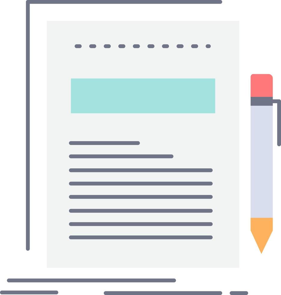 Business document file paper presentation Flat Color Icon Vector