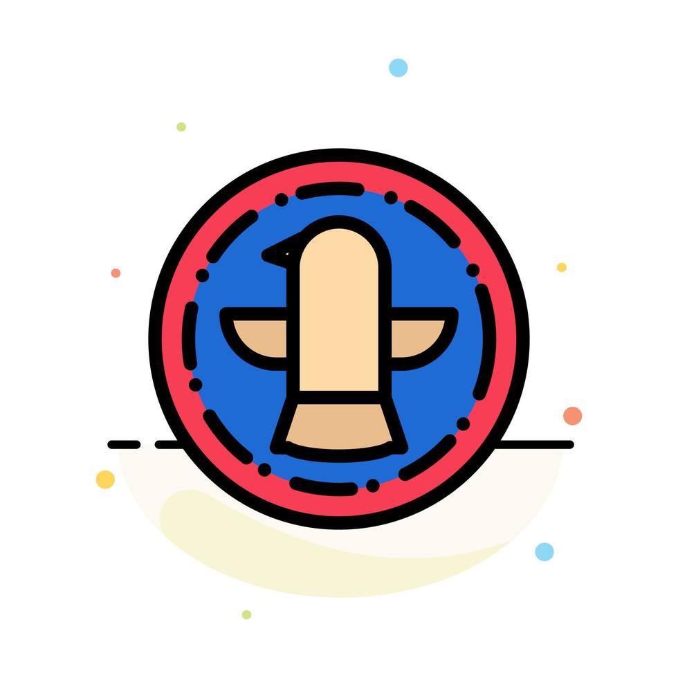 American Bird Celebration Eagle Abstract Flat Color Icon Template vector