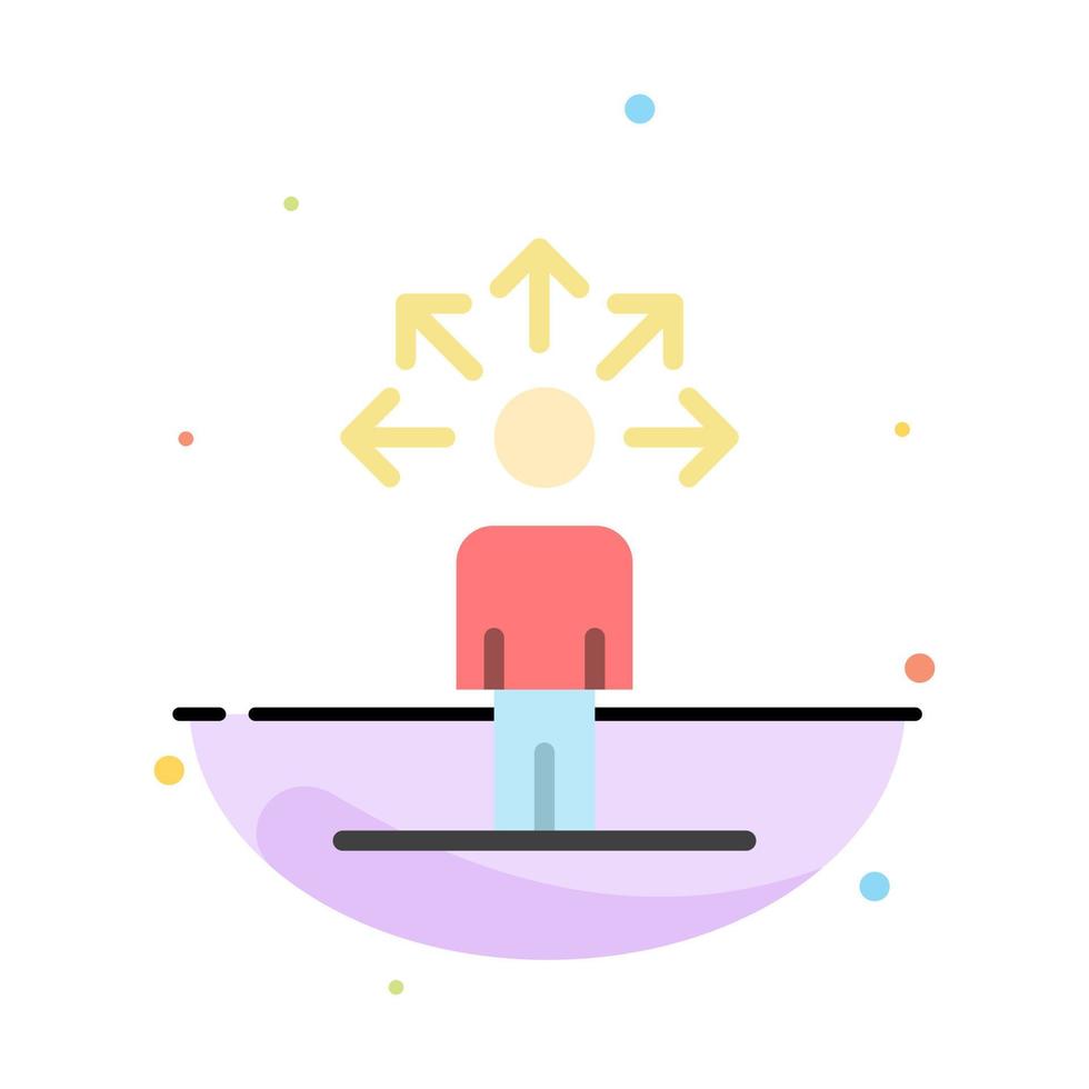 Communication Abilities Connection Human Abstract Flat Color Icon Template vector