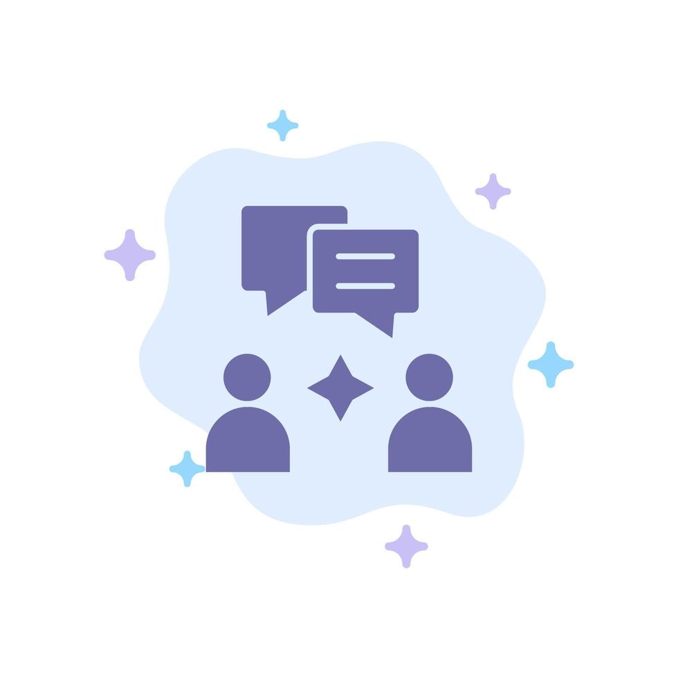 Man Group Chatting Blue Icon on Abstract Cloud Background vector