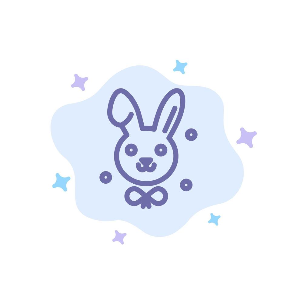 conejito conejo de pascua icono azul sobre fondo de nube abstracta vector