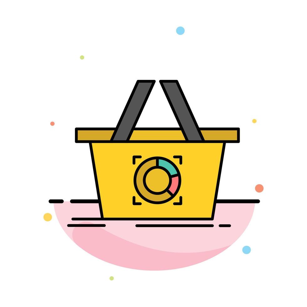 Cart Add To Cart Basket Shopping Abstract Flat Color Icon Template vector