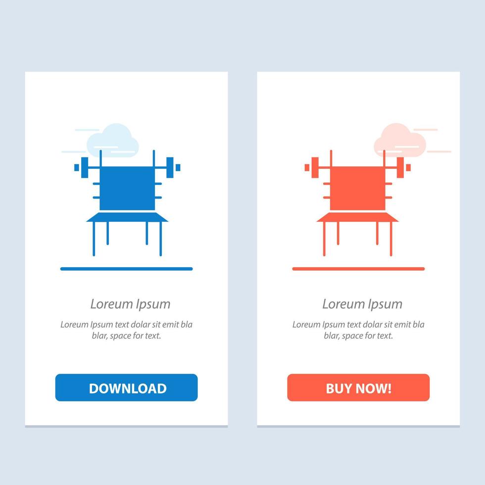 Balance Dumbbell Fitness Gym Machine  Blue and Red Download and Buy Now web Widget Card Template vector