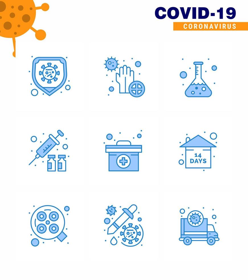 Coronavirus Prevention 25 icon Set Blue case virus vaccine bacteria protection test viral coronavirus 2019nov disease Vector Design Elements