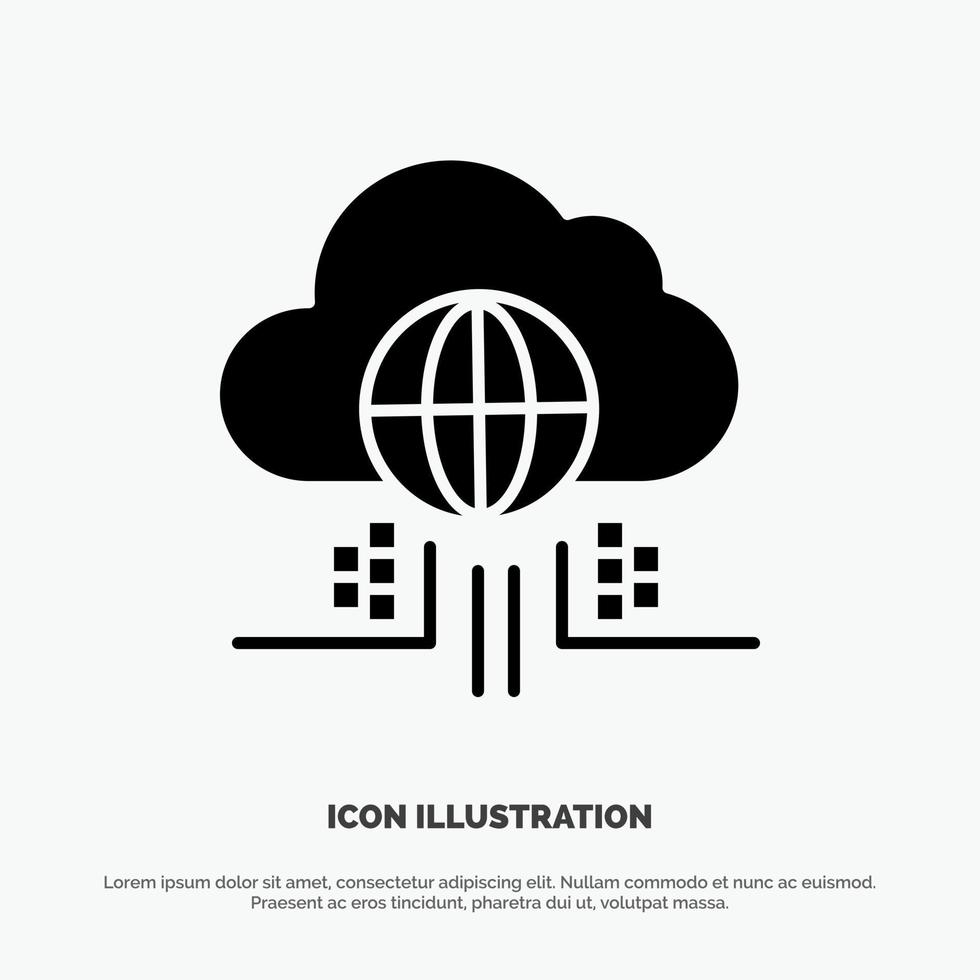 Internet Think Cloud Technology solid Glyph Icon vector