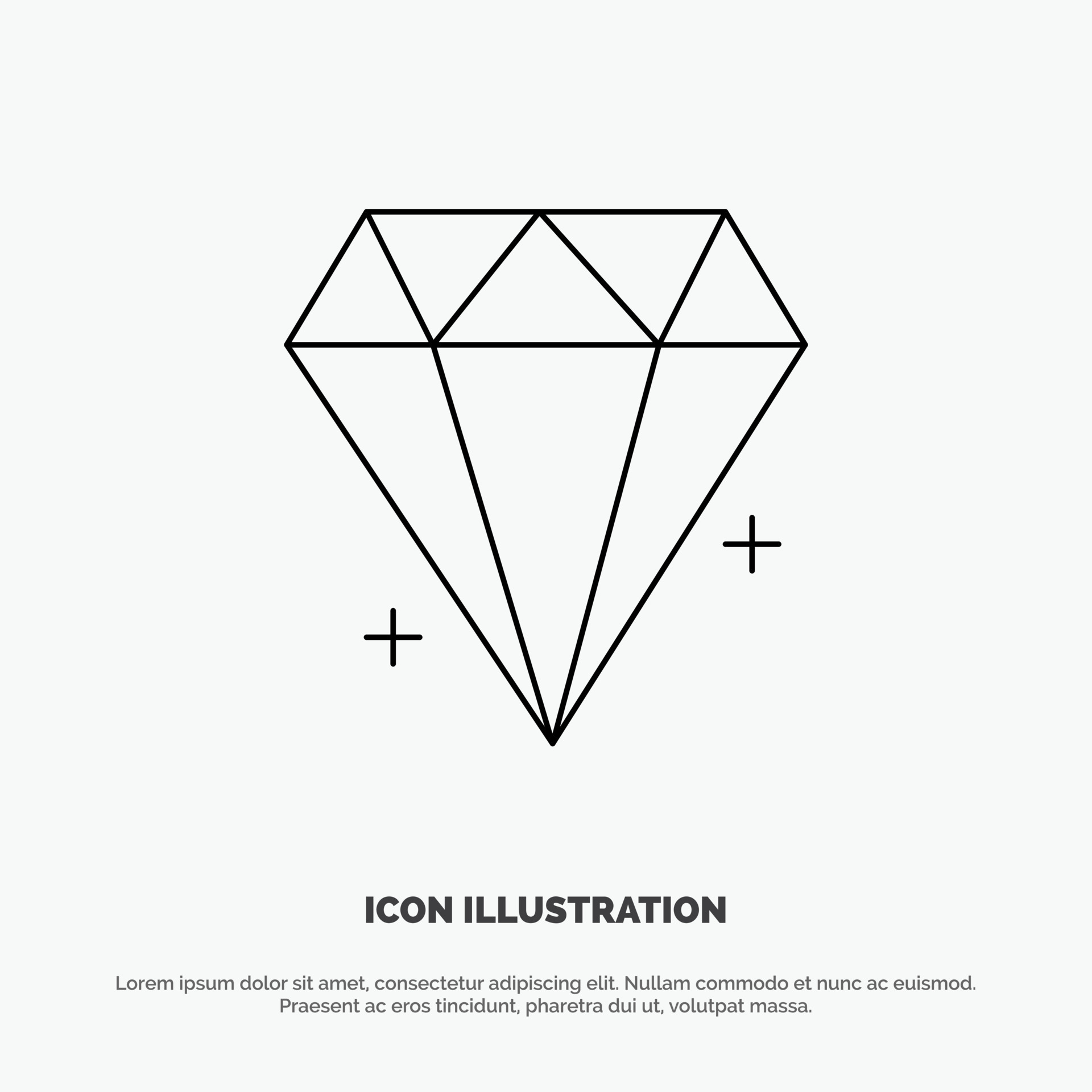 Diamond Ecommerce Jewelry Jewel Vector Line Icon 19099131 Vector Art at