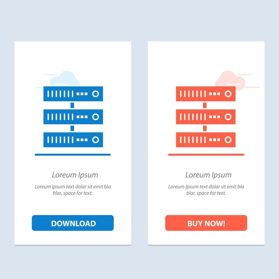 Computing Data Storage Network  Blue and Red Download and Buy Now web Widget Card Template vector