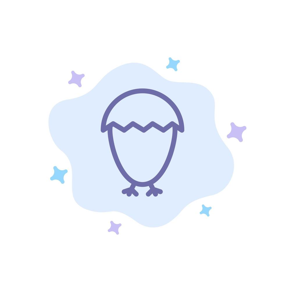 Bird Easter Egg Food Blue Icon on Abstract Cloud Background vector
