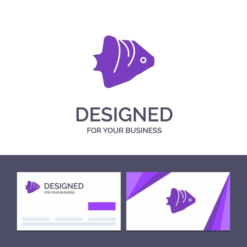 Creative Business Card and Logo template Fish Coral Ocean Schooling Banner Vector Illustration