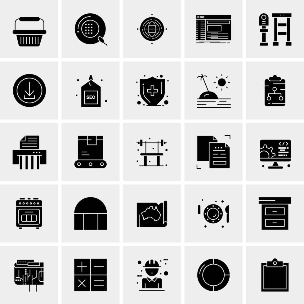 25 iconos de negocios universales vector ilustración de icono creativo para usar en proyectos relacionados con la web y dispositivos móviles