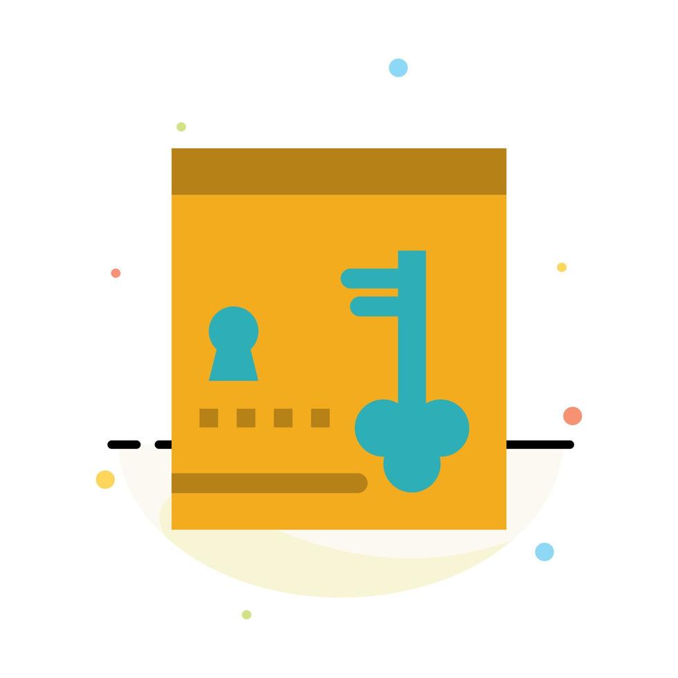Safe Locker Lock Key Abstract Flat Color Icon Template vector