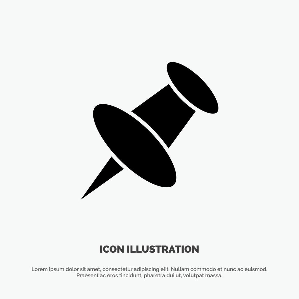 Marker Pin Mark solid Glyph Icon vector