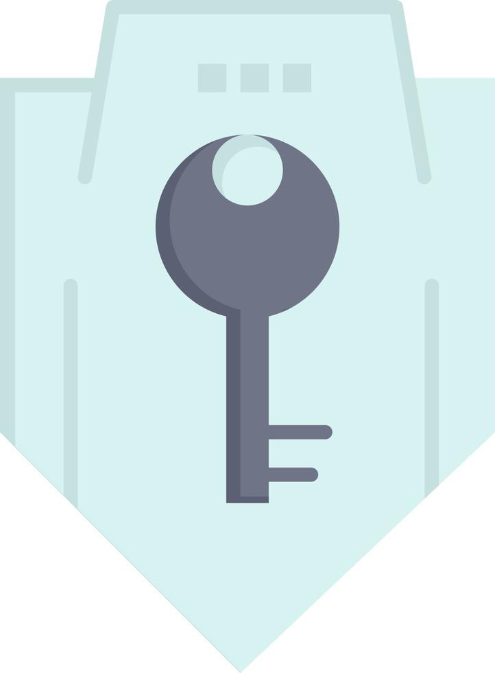 Access Key Protection Security Shield  Flat Color Icon Vector icon banner Template