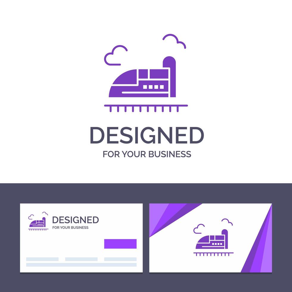 Creative Business Card and Logo template Bullet Train High Speed Vector Illustration