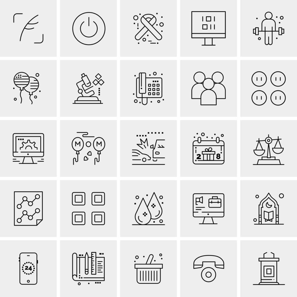 25 iconos de negocios universales vector ilustración de icono creativo para usar en proyectos relacionados con la web y dispositivos móviles