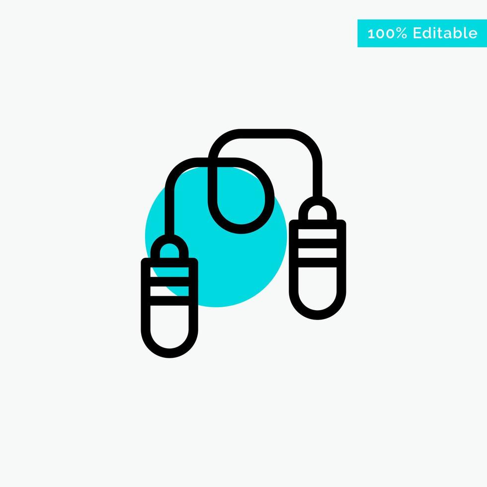 Exercise Fitness Jump Rope Jumping turquoise highlight circle point Vector icon