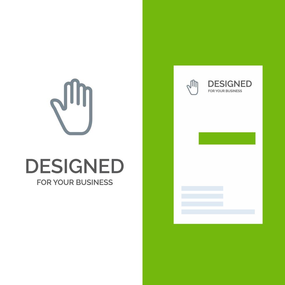 Body Language Gestures Hand Interface Grey Logo Design and Business Card Template vector