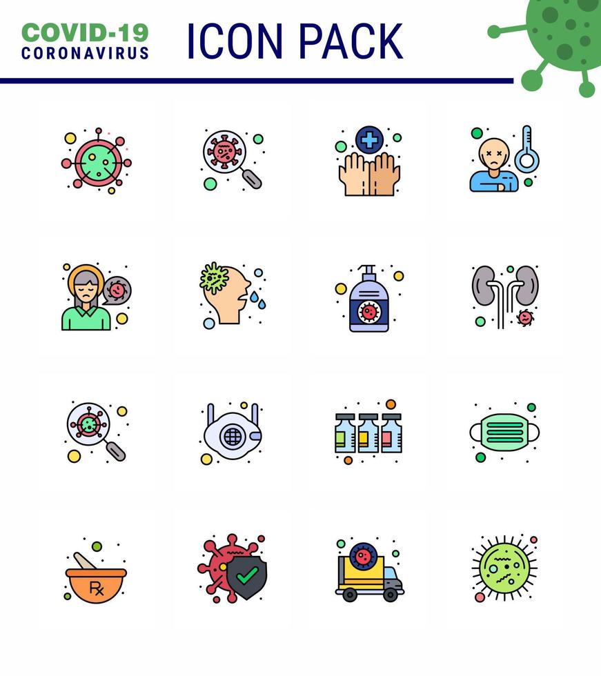 COVID19 corona virus contamination prevention Blue icon 25 pack such as sick fever interfac washing hygiene viral coronavirus 2019nov disease Vector Design Elements