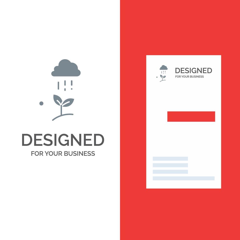 Cloud Rain Cloud Nature Spring Rain Grey Logo Design and Business Card Template vector
