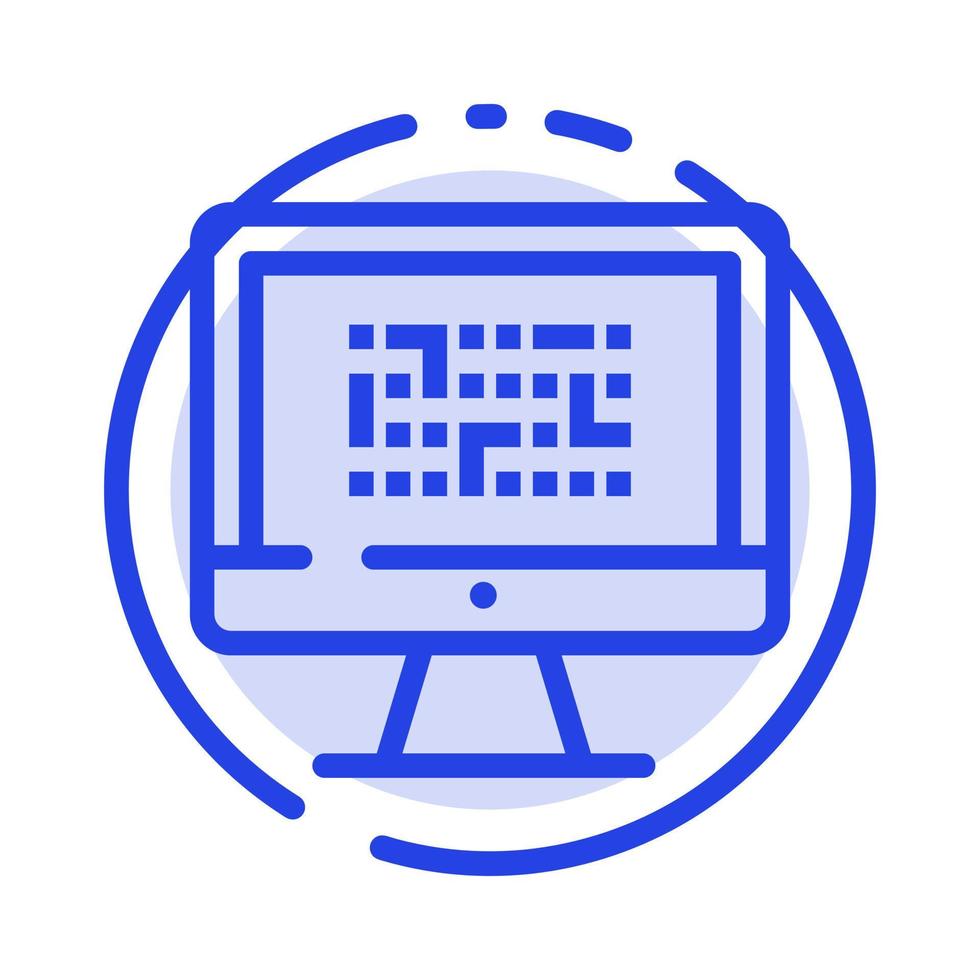 Cryptography Data Ddos Encryption Information Problem Blue Dotted Line Line Icon vector