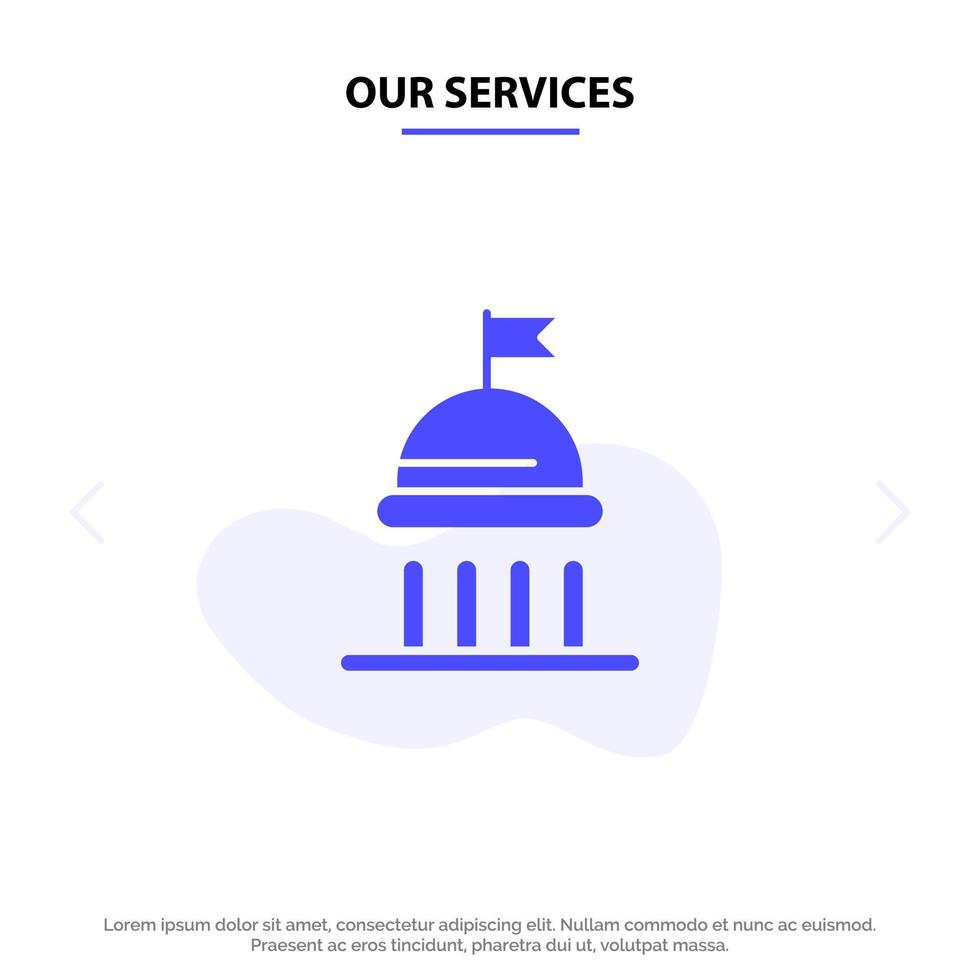 Our Services Campaign Political Politics Vote Solid Glyph Icon Web card Template vector