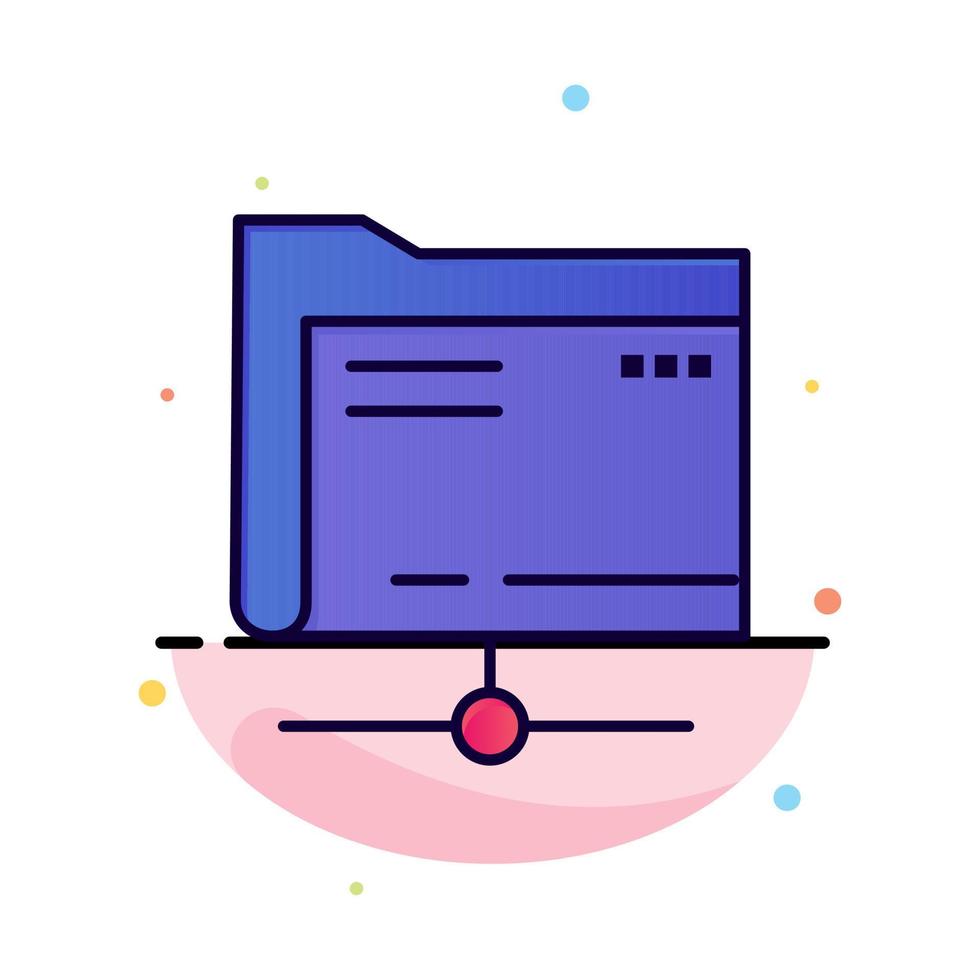 Folder Data Server Storage Abstract Flat Color Icon Template vector