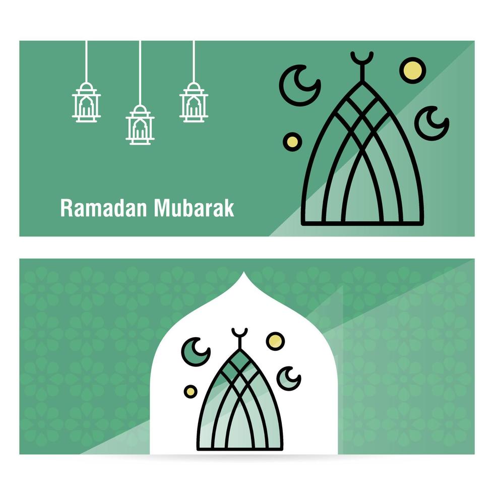 banner de concepto de ramadán kareem con patrones islámicos vector