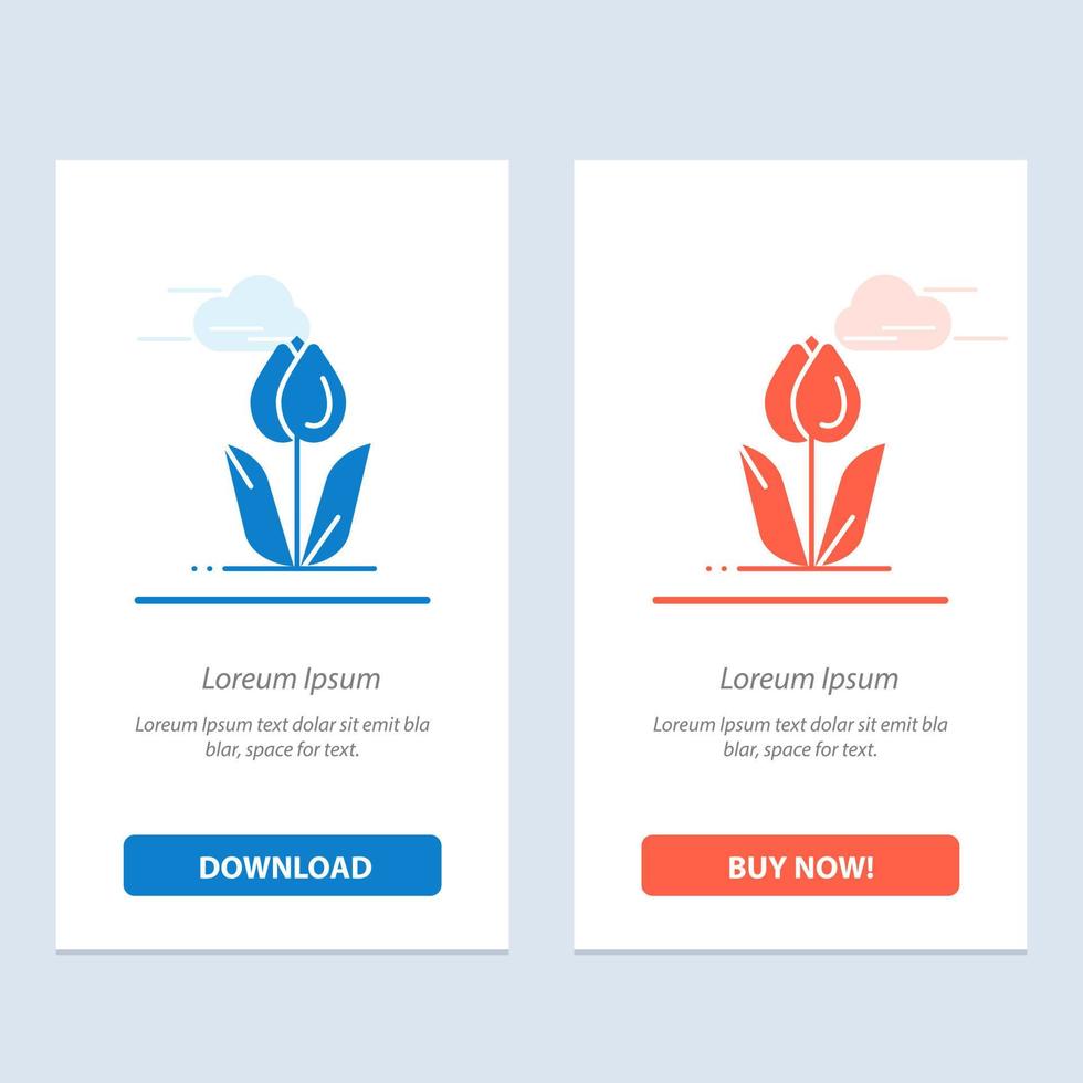 Flora Floral Flower Nature Rose  Blue and Red Download and Buy Now web Widget Card Template vector