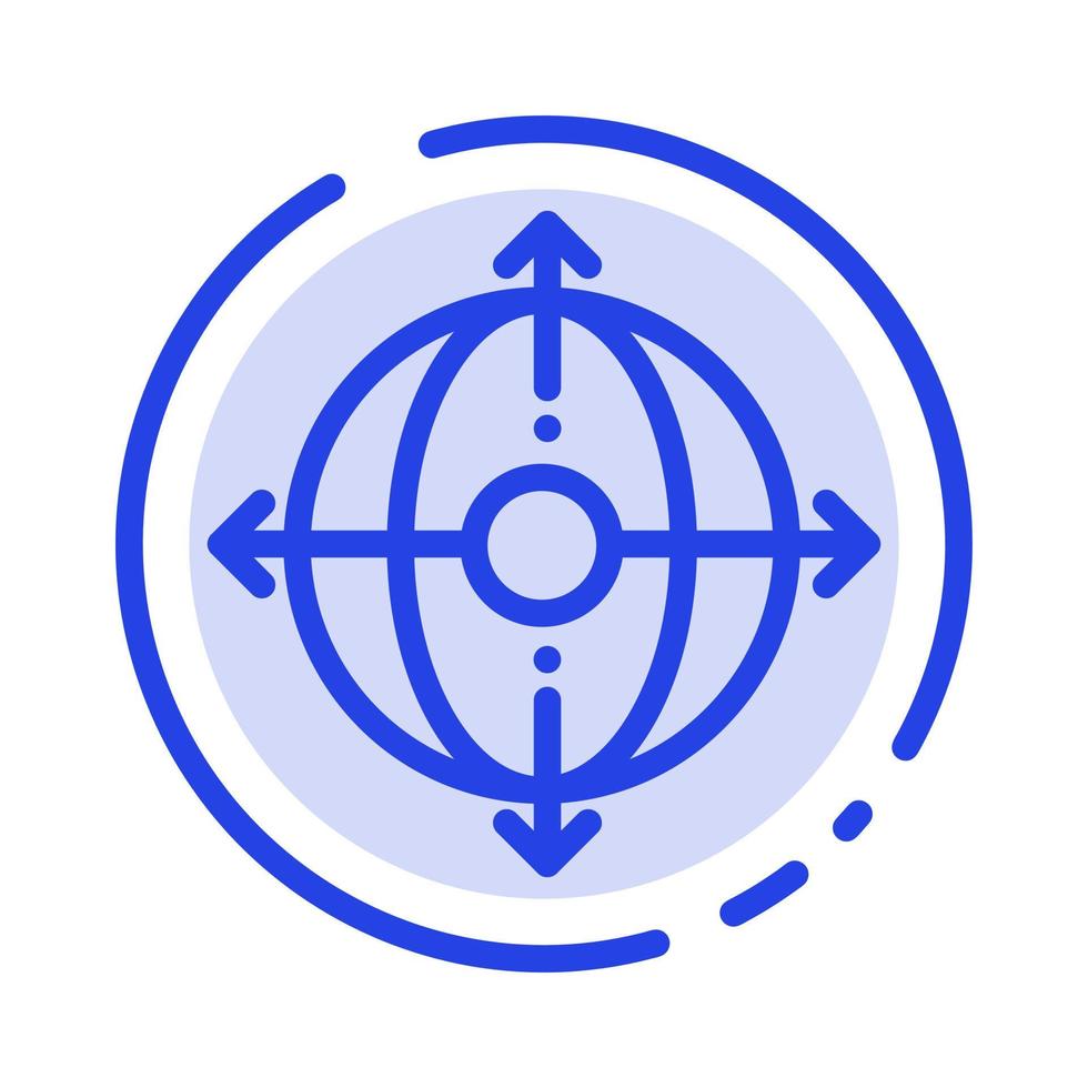 Business Deployment Management Product Blue Dotted Line Line Icon vector