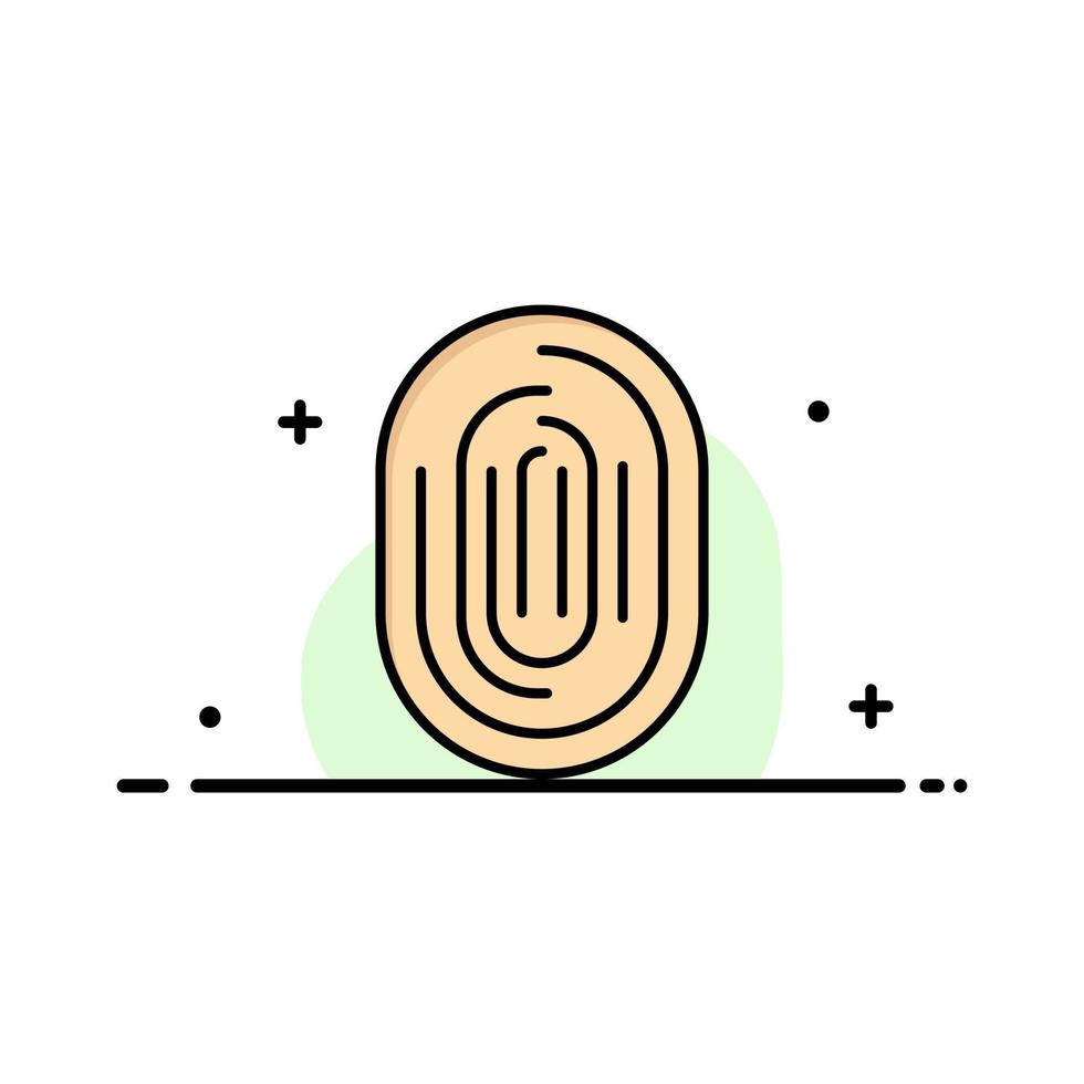 Fingerprint Identity Recognition Scan Scanner Scanning Business Logo Template Flat Color vector