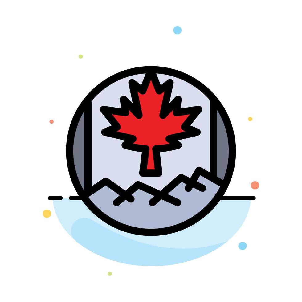 Canada Leaf Flag Abstract Flat Color Icon Template vector