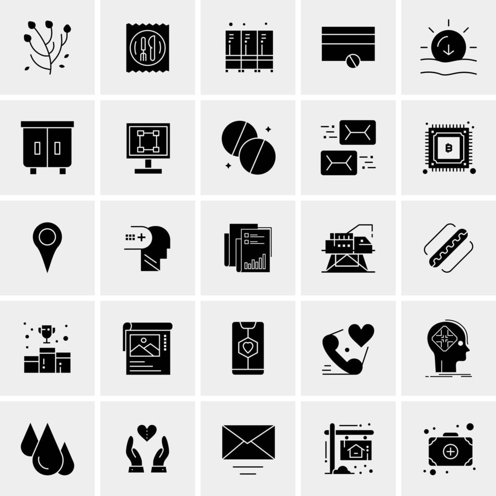 25 iconos de negocios universales vector ilustración de icono creativo para usar en proyectos relacionados con la web y dispositivos móviles