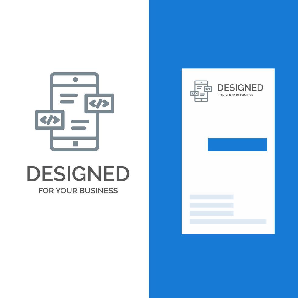 App Development Arrows Div Mobile Grey Logo Design and Business Card Template vector