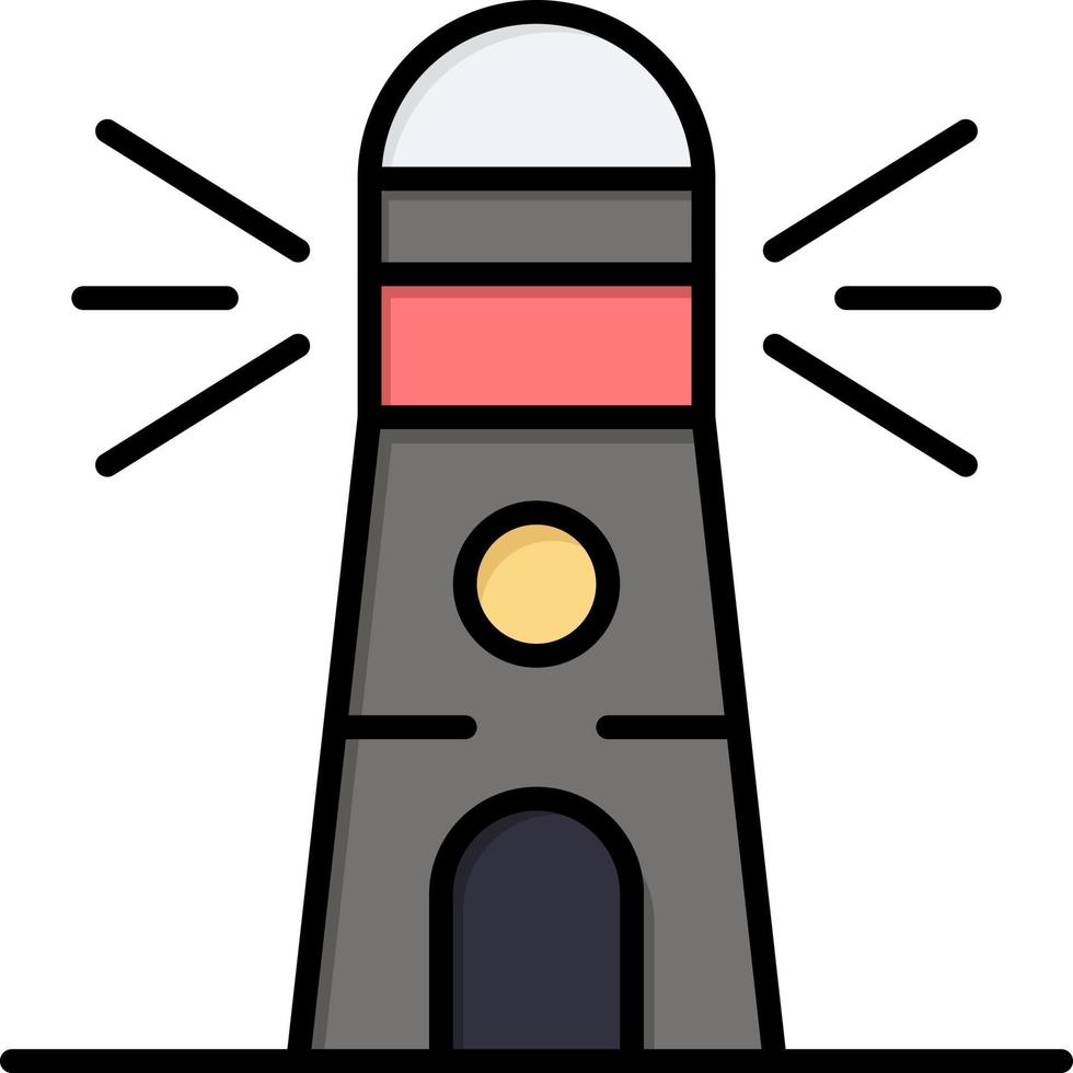 Lighthouse Building Navigation House  Flat Color Icon Vector icon banner Template