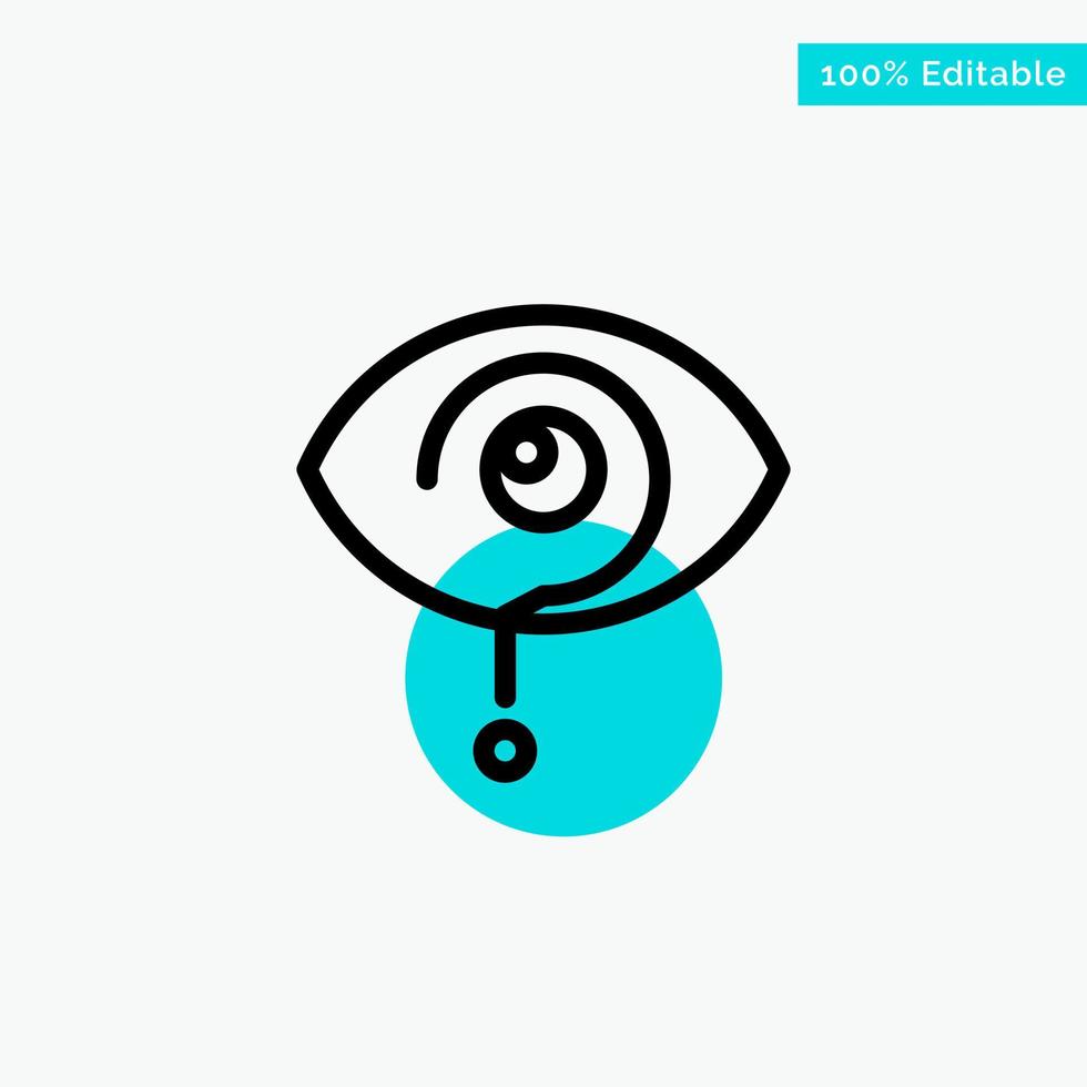 Curious Exclamation Eye Knowledge Mark turquoise highlight circle point Vector icon