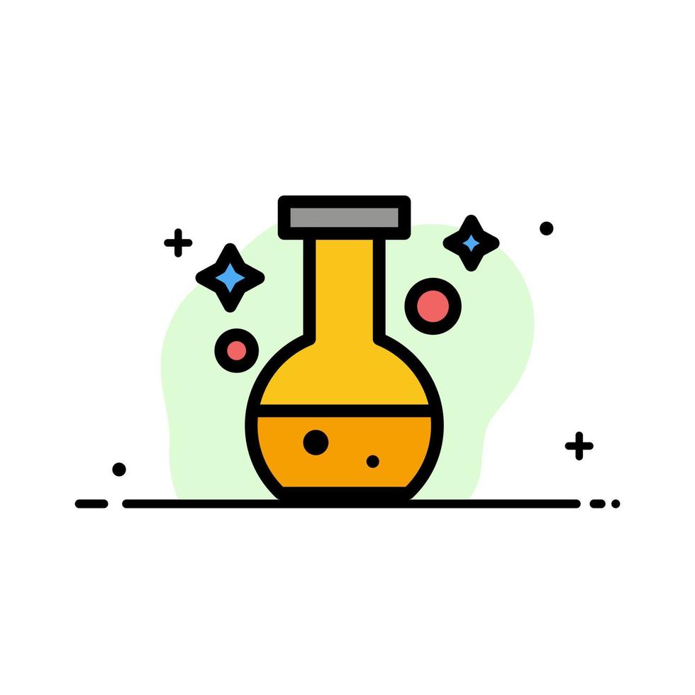 Tube Flask Lab Test  Business Flat Line Filled Icon Vector Banner Template